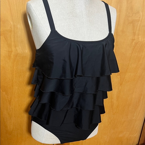 Black Ruffled Swimsuit - Picture 8 of 15
